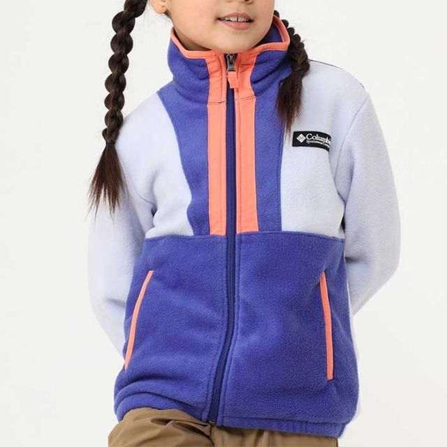 コロンビア フリース キッズ バックボールフルジップフリース 男の子 女の子 ユニセックス columbia AY1893 Back Bowl II Full Zip Fleece 秋冬 長年愛されるカラーブロックデザイン アウトドア タウンユース 秋冬 防寒 軽量 (240908)