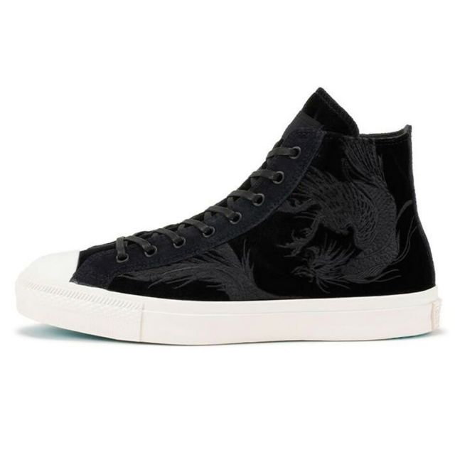 コンバース スケートボーディング ブレイクスター SK 上野心平 HI+ スニーカー CONVERSE SKATEBOARDING BREAKSTAR SK SHINPEI UENO HI+ スケシュー ハイカット ベルベット 鳳凰 刺繍 メタルジッパー ブラック 25.5 26 26.5 27 27.5 28 28.5 29 BREAKSTAR SK SHINPEI UENO HI