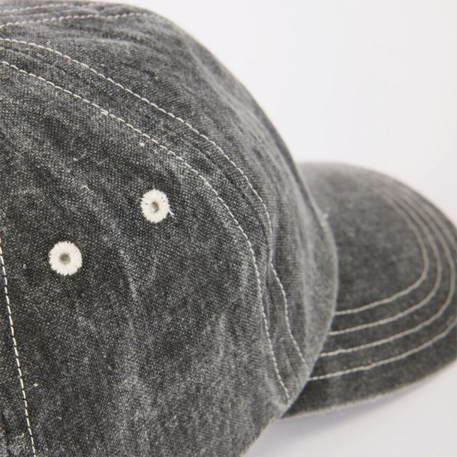 シーピーエイチ ヘッドウェア ディープ6パネルキャップ ピグメントブラック CPH DEEP 6 PANEL CAP PIGMENT BLACK キャップ メンズ レディース 帽子 深め コットン 日本製 フェード加工 サイズ調整 ストリート カジュアル 07-63  BLK Q メール便 (260319)
