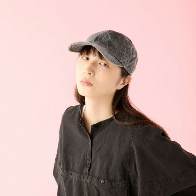 シーピーエイチ ヘッドウェア ディープ6パネルキャップ ピグメントブラック CPH DEEP 6 PANEL CAP PIGMENT BLACK キャップ メンズ レディース 帽子 深め コットン 日本製 フェード加工 サイズ調整 ストリート カジュアル 07-63  BLK Q メール便 (260319)