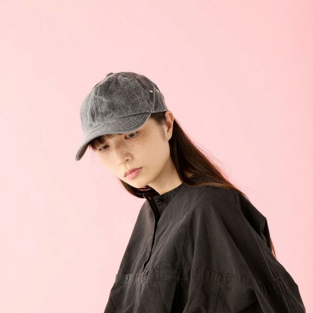 シーピーエイチ ヘッドウェア ディープ6パネルキャップ ピグメントブラック CPH DEEP 6 PANEL CAP PIGMENT BLACK キャップ メンズ レディース 帽子 深め コットン 日本製 フェード加工 サイズ調整 ストリート カジュアル 07-63  BLK Q メール便 (260319)