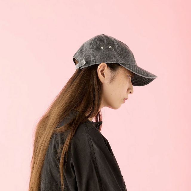 シーピーエイチ ヘッドウェア ディープ6パネルキャップ ピグメントブラック CPH DEEP 6 PANEL CAP PIGMENT BLACK キャップ メンズ レディース 帽子 深め コットン 日本製 フェード加工 サイズ調整 ストリート カジュアル 07-63  BLK Q メール便 (260319)
