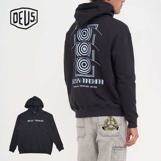 デウス エクス マキナ パーカー 裏起毛 メンズ レディース DEUS EX MACHINA DMF238978 RVR TECH HOODIE 長袖 トップス シンプル ストリート ブランド レディース 黒 グレー オーバーサイズ 大きめ ゆったり