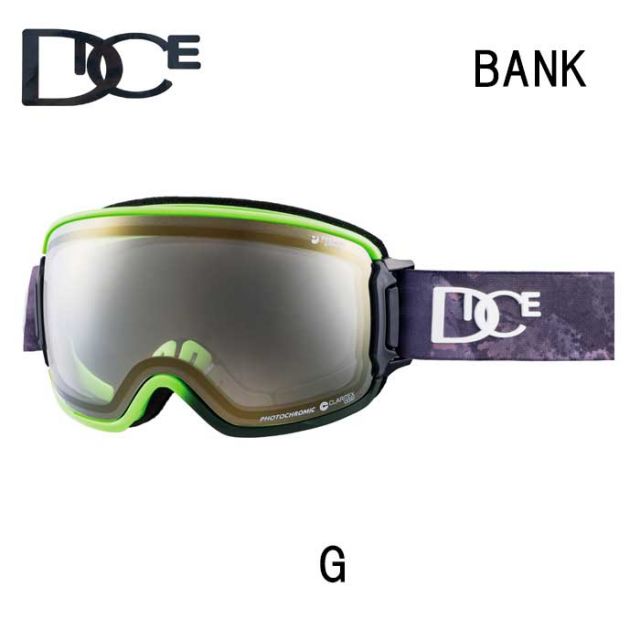 dice BK45194 / BK55194 (C-MIT LGR/GD) BANK ダイス ゴーグル バンク 25-26モデル ヘルメット対応 全天候対応 ビッグフレーム くもり止め スキー スノボ スノーボード 日本製 (241011)