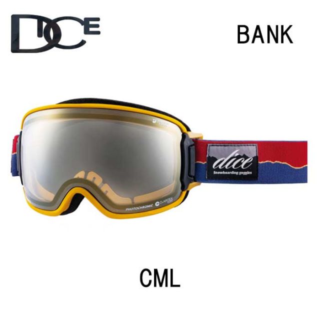 dice BK45194 / BK55194 (C-MIT LGR/GD) BANK ダイス ゴーグル バンク 25-26モデル ヘルメット対応 全天候対応 ビッグフレーム くもり止め スキー スノボ スノーボード 日本製 (241011)