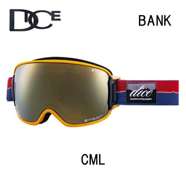 ダイス スノーボードゴーグル DICE BK40895 (P-MIT GRY/GD) BANK バンク 偏光 撥水加工 スキー スノボ 偏光グレー MITゴールドミラー A-BLOW換気システム スノーボード 男女兼用 日本製(241107)