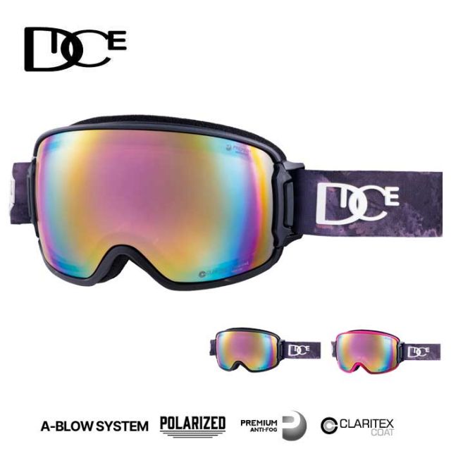 ダイス ゴーグル バンク DICE BK41361 BANK スキー スノボ スノーボード 男女兼用 ピンク偏光レンズ パステルピンクミラー  A-BLOWシステム レディース メンズ 冬 スポーツ (250130)