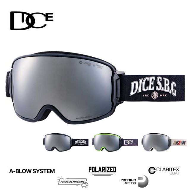 ダイス DICE ゴーグル バンク BK45573 BANK スキー スノーボード スノボ 偏光調光レンズ メンズ レディース 曇り止め A-BLOW SYSTEM搭載 UVカット (250130)
