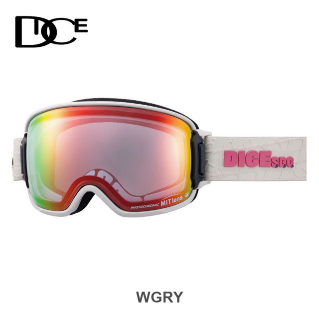 DICE ダイス BK55190 (C-MIT LGR/RD) BANK WGRY Q MIT調光ミラー ゴーグル Photochromic Light Gray Mit Red Mirror A-BLOW SYSTEM搭載 全天候対応 日本製 25-26モデル MBK スノーボード スキー用 高視認性レンズ (251013)