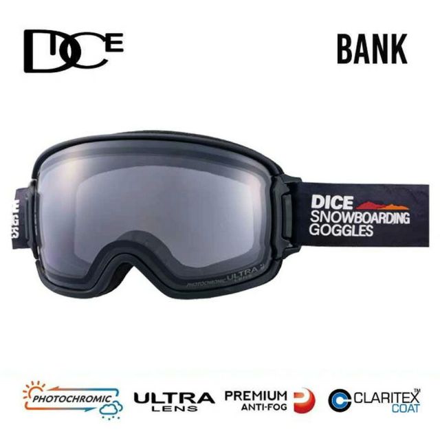 ダイス バンク ゴーグル BK55573 DICE BANK スキー スノーボード 偏光 調光 ミラー フォトクロミック ポラライズド A-BLOW SYSTEM ハイブリッドフレーム ヘルメット対応 日本製 MBK　BK55573 (P/C GRY/SGOL) BANK MBK -