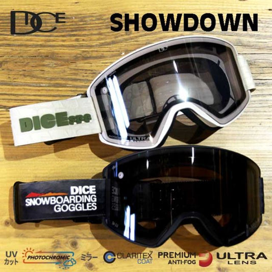 DICE SD54570 ダイス ゴーグル ショーダウン スキー スノボ スノーボード 25-26モデル SHOWDOWN フォトクロミック ULTRAレンズ ミラーレンズ 調光 ウルトラレンズ ヘルメット対応 くもり止めコーティング 撥水 晴天 ナイター (251013)