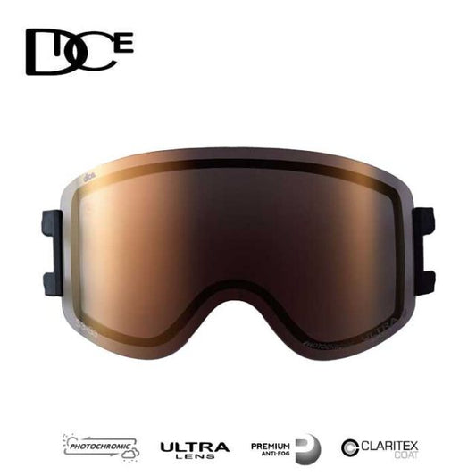 ダイス スペアレンズ DICE LGM4276 BRZ GOODMAN SPARE LENS グッドマン 専用 スキー スノボ スノーボード フォトクロミック ULTRAレンズ ウルトラレンズ 調光  BRZ 晴天 ナイター くもり止めコーティング 撥水加工 (251013)