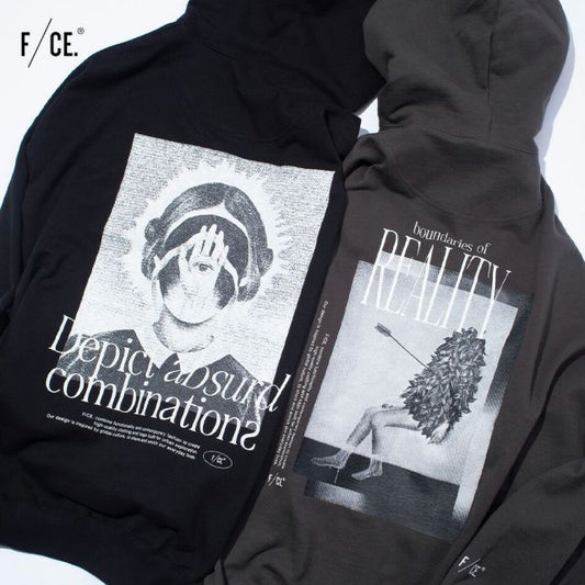 エフシーイー F/CE HIDDEN IDENTITY BY M.ENOMOTO HOODY パーカー アーティスト榎本マリココラボ プリントビッグスウェットフーディー オーバーサイズ ドロップショルダー 裏毛 リサイクルスウェット ユニセックス (20250818)