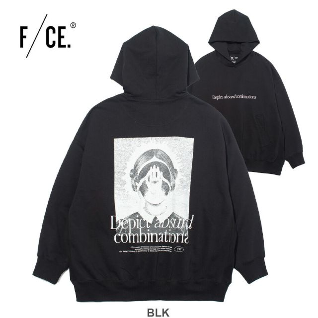 エフシーイー F/CE HIDDEN IDENTITY BY M.ENOMOTO HOODY パーカー アーティスト榎本マリココラボ プリントビッグスウェットフーディー オーバーサイズ ドロップショルダー 裏毛 リサイクルスウェット ユニセックス (20250818)