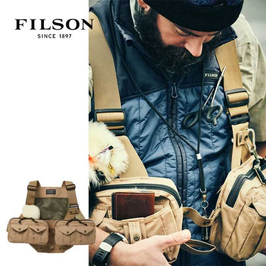 FILSON25001に統合フィルソン メッシュ フライフィッシング ストラップ ベスト Filson #89130 MESH STRAP VEST (BEIGE) 釣り 24年入荷商品 (240305)