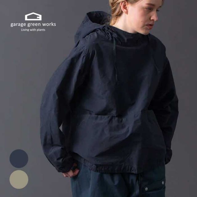 GAREGE GREEN WORKS NC WAX FOLWER P HOODED SMOCK