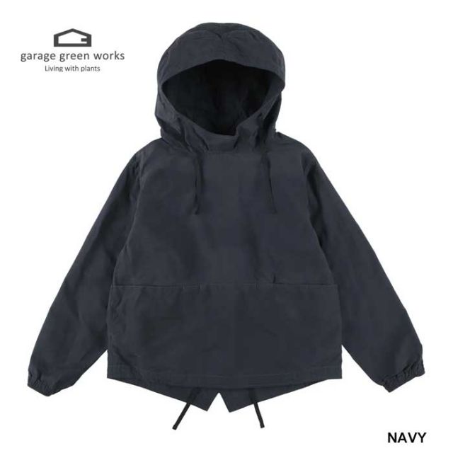 GAREGE GREEN WORKS NC WAX FOLWER P HOODED SMOCK