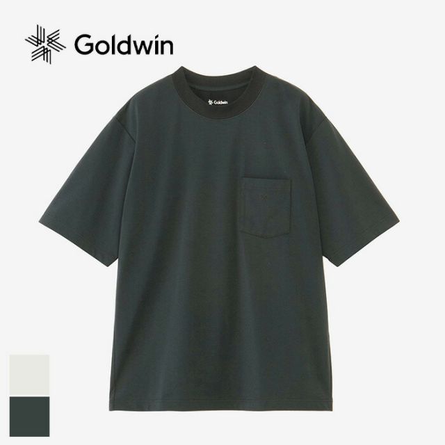 ゴールドウイン Tシャツ オーバーサイズドポケットティーシャツ メンズ レディース ユニセックス GOLDWIN GL65147 ブラック/黒/BK/ホワイト/白/W 半袖 吸汗速乾 抗菌防臭 UVカット アウトドア キャンプ メール便 (2502)