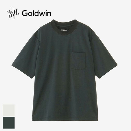 ゴールドウイン Tシャツ オーバーサイズドポケットティーシャツ メンズ レディース ユニセックス GOLDWIN GL65147 ブラック/黒/BK/ホワイト/白/W 半袖 吸汗速乾 抗菌防臭 UVカット アウトドア キャンプ メール便 (2502)