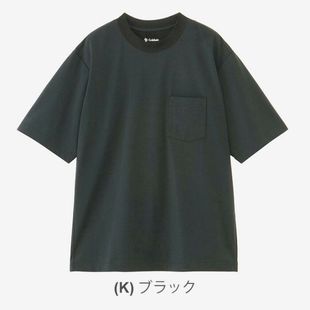 ゴールドウイン Tシャツ オーバーサイズドポケットティーシャツ メンズ レディース ユニセックス GOLDWIN GL65147 ブラック/黒/BK/ホワイト/白/W 半袖 吸汗速乾 抗菌防臭 UVカット アウトドア キャンプ メール便 (2502)