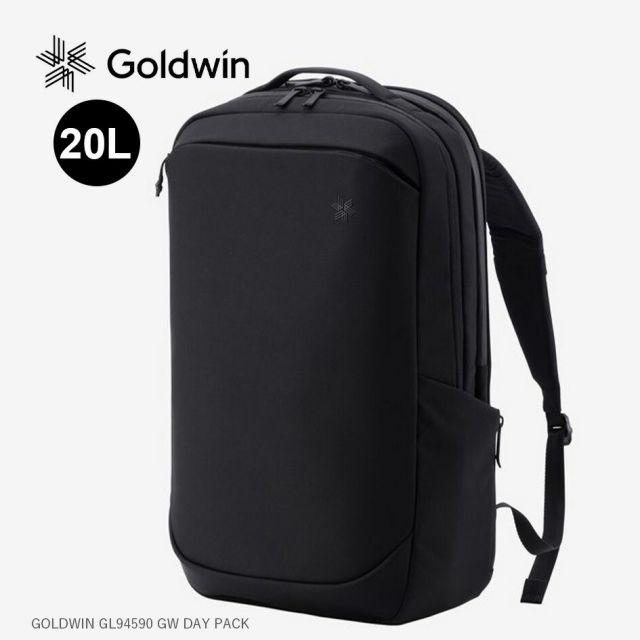 ゴールドウィン GOLDWIN GL94590 GW DAY PACK デイパック 20L リュック ビジネス対応 ユニセックス PC収納 自立構造 立体構造ハーネス 出張 旅行 通勤 通学 840Dリサイクルナイロン製 スマート設計 リサイクルナイロン ブラック×ブラック
