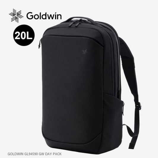 ゴールドウィン GOLDWIN GL94590 GW DAY PACK デイパック 20L リュック ビジネス対応 ユニセックス PC収納 自立構造 立体構造ハーネス 出張 旅行 通勤 通学 840Dリサイクルナイロン製 スマート設計 リサイクルナイロン ブラック×ブラック