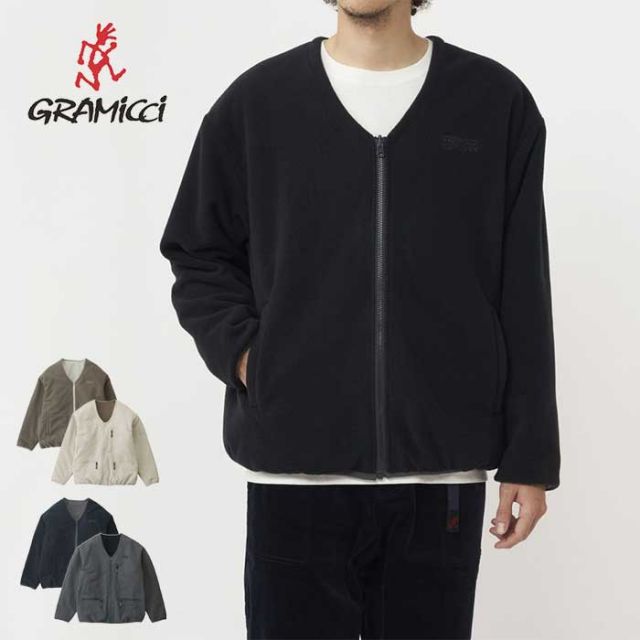 グラミチ アウター GRAMICCI (G3FU-J031) REVERSIBLE FLEECE CARDIGAN リバーシブルフリースカーディガン ユニセックス [231005]