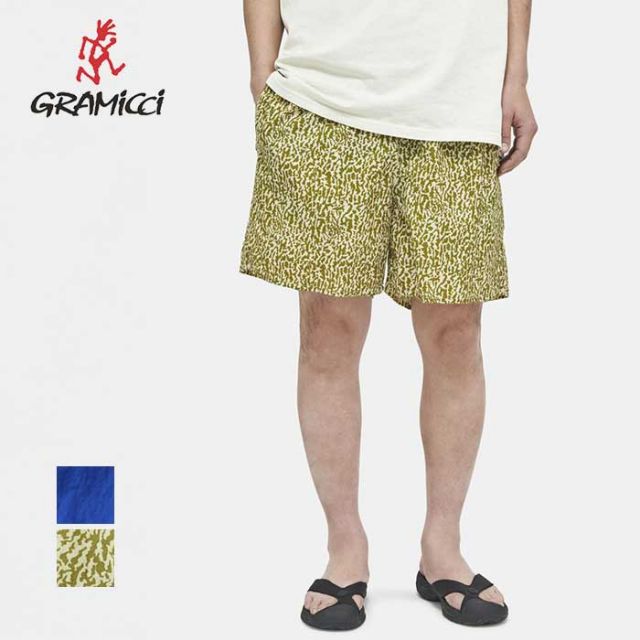 グラミチ スイムショーツ ショートパンツ メンズ レディース ユニセックス GRAMICCI G3SU-P038 DRIFT SWIM SHORT ドリフトスイムショーツ 撥水 塩素対応 プール 水着 ラッシュガード 海 ブルー 総柄 春夏 S / M / L (240421)