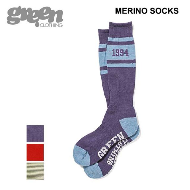 グリーンクロージング GREENCLOTHING 靴下 2024122 MERINO SOCKS メリノソックス スキー スノボ スノーボード 24/25