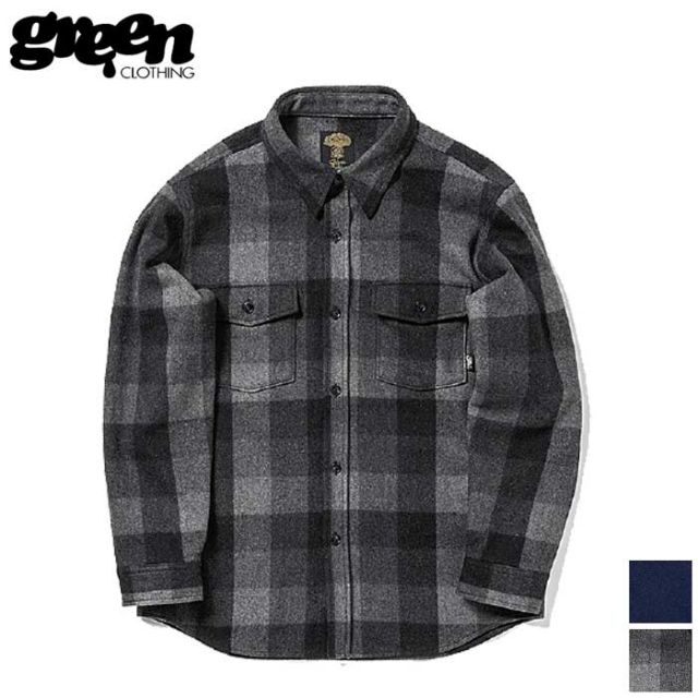 GREEN CLOTHING 25-26 WOOL フランネルシャツ