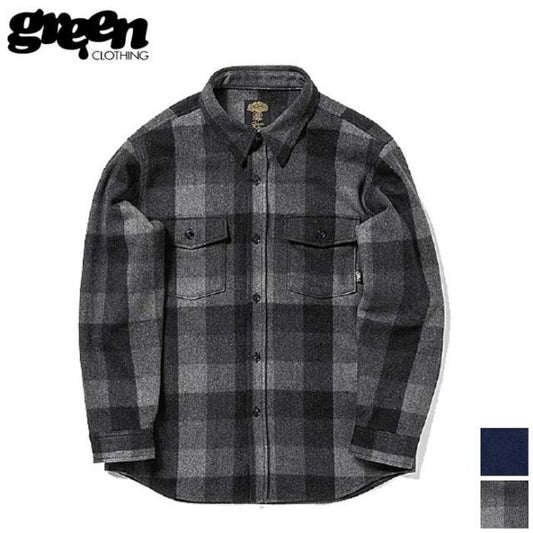 GREEN CLOTHING 25-26 WOOL フランネルシャツ