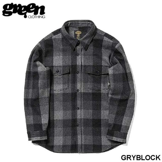 GREEN CLOTHING 25-26 WOOL フランネルシャツ