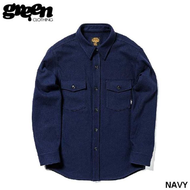 GREEN CLOTHING 25-26 WOOL フランネルシャツ