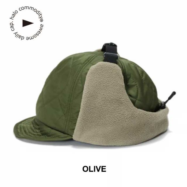 ハロコモディティ キャップ キルティング フライトキャップ halo commodity h243-281 Flutter Guide Cap メンズ レディース ユニセックス フリース ブラック ネイビー オリーブ (240926)