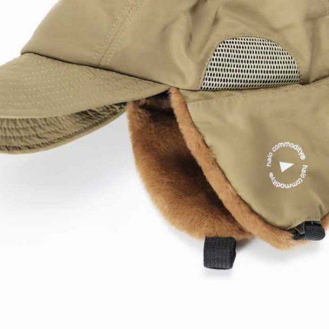 ハロコモディティ キャップ フライトキャップ 帽子 halo commodity h243-230 Hares Fur Cap メンズ レディース ユニセックス ファー フリース 秋冬 ブラック カーキ ネイビー (240926)