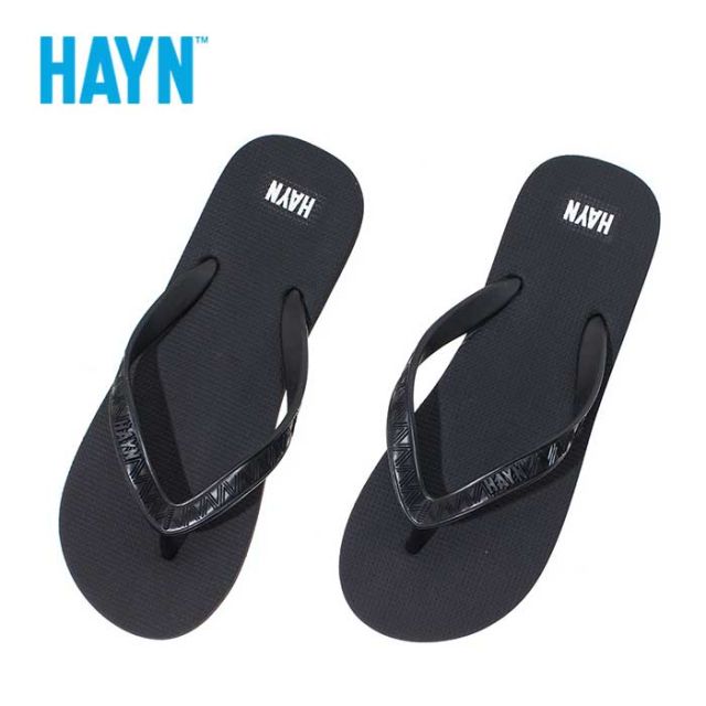 ハイアン サンダル メンズ HAYN A2656PSH003 HAYN LOGO MEN ロゴ ビーサン 26cm 27cm 28cm ブラック 春夏 (240502)