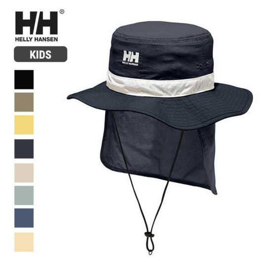 ヘリーハンセン 帽子 キッズ ハット Helly Hansen HCJ92201 K FIELDER HAT フィールダーハット アウトドア キャンプ 子供 あご紐付き はっ水 日除けシェード付 きメール便
