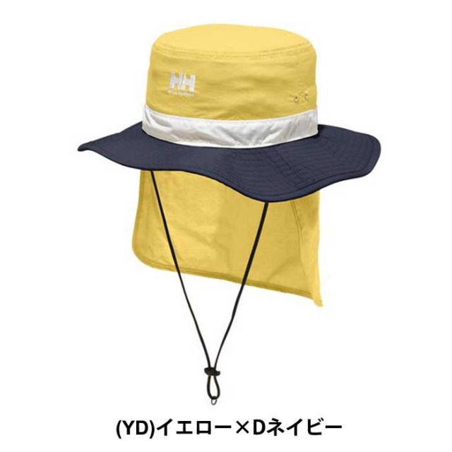 ヘリーハンセン 帽子 キッズ ハット Helly Hansen HCJ92201 K FIELDER HAT フィールダーハット アウトドア キャンプ 子供 あご紐付き はっ水 日除けシェード付 きメール便