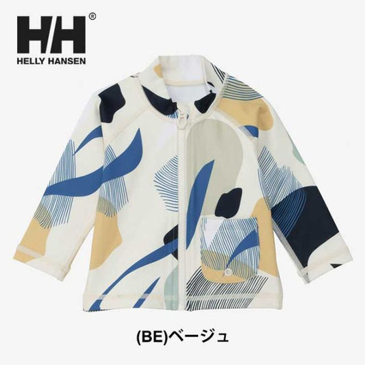ヘリーハンセン ラッシュガード UVカット ベビー 長袖 フルジップ 男の子 女の子 ユニセックス HELLY HANSEN HB82426 B L/S FZ RASHGUARD ロングスリーブプリントフルジップラッシュガード プール 海 水遊び 耐海水 耐塩素 80cm / 90cm 春夏 メール便 (240414)