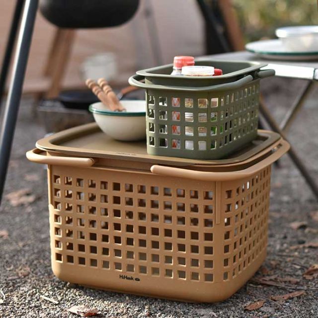 ハイヘイク キャンプバスケットM HiHaek Camp basket M アウトドア キャンプ 収納ケース 八幡化成 [期間限定送料無料] [220908]