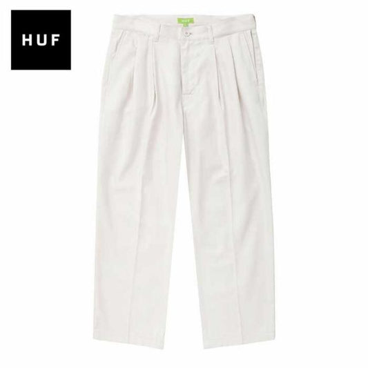 HUF ハフ タックパンツ [ PT80034 ] TWILL TACK PANT ツイルタックパンツ OFF WHITE スケボー ストリート 太め ホワイト メンズ [220815]