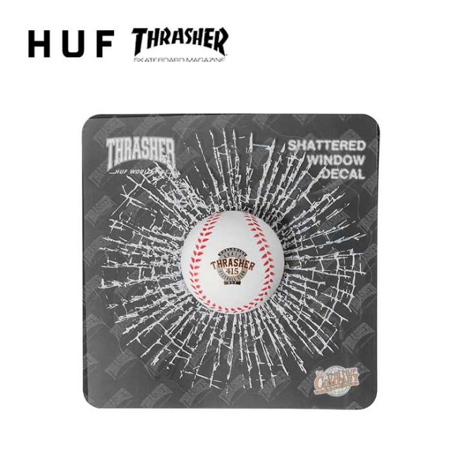 HUF × THRASHER ハフ スラッシャー ステッカー [ AC0073 ] THRASHER GRAND SLAM BALL [220625]