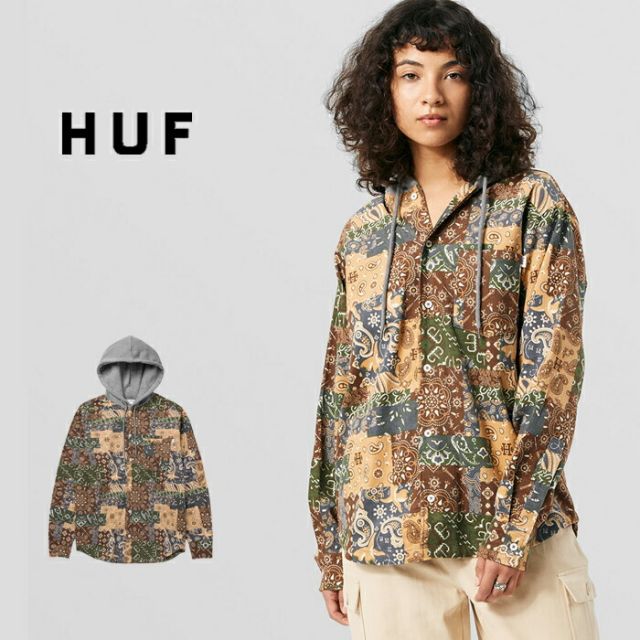 HUF WJK0028 PATCHWORK CORD HOODED JACKET
