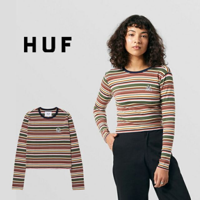 HUF ハフ レディース 長袖Tシャツ [ WKN0060 ] CROWN STRIPE JERSEY L/S TOP ストライプ カットソー ロンT [220830]