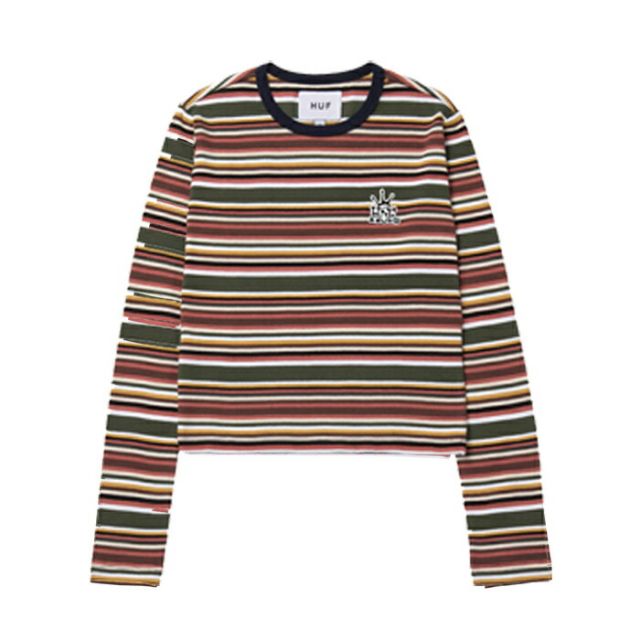 HUF ハフ レディース 長袖Tシャツ [ WKN0060 ] CROWN STRIPE JERSEY L/S TOP ストライプ カットソー ロンT [220830]