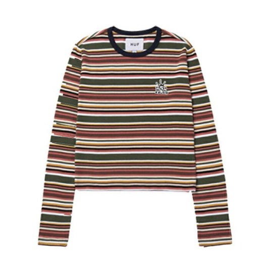 HUF ハフ レディース 長袖Tシャツ [ WKN0060 ] CROWN STRIPE JERSEY L/S TOP ストライプ カットソー ロンT [220830]