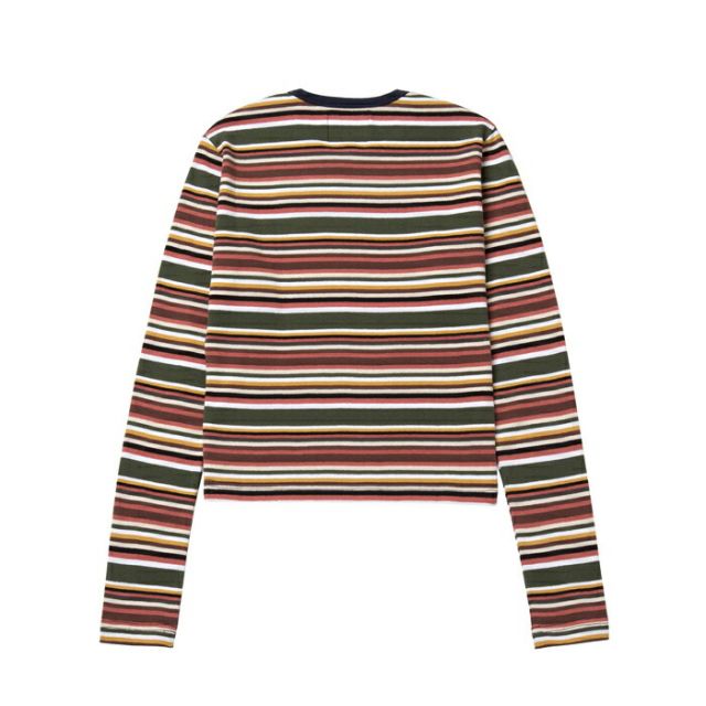 HUF ハフ レディース 長袖Tシャツ [ WKN0060 ] CROWN STRIPE JERSEY L/S TOP ストライプ カットソー ロンT [220830]