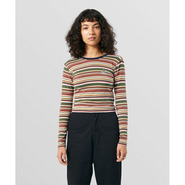 HUF ハフ レディース 長袖Tシャツ [ WKN0060 ] CROWN STRIPE JERSEY L/S TOP ストライプ カットソー ロンT [220830]