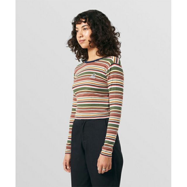 HUF ハフ レディース 長袖Tシャツ [ WKN0060 ] CROWN STRIPE JERSEY L/S TOP ストライプ カットソー ロンT [220830]