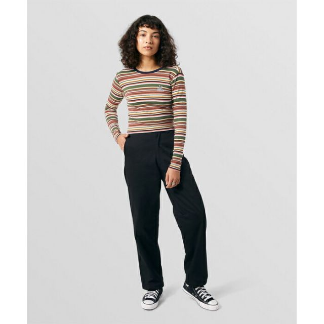 HUF ハフ レディース 長袖Tシャツ [ WKN0060 ] CROWN STRIPE JERSEY L/S TOP ストライプ カットソー ロンT [220830]